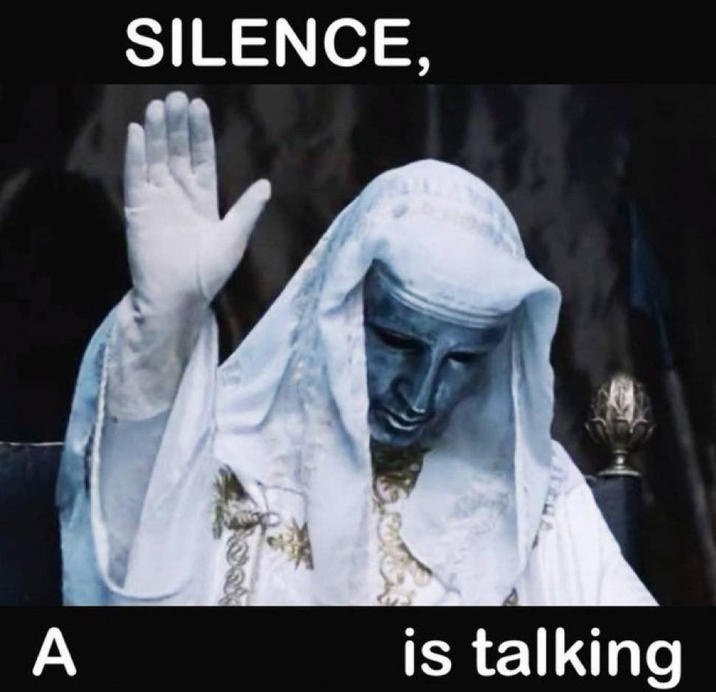 Silence X, a Y is talking